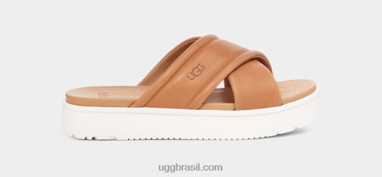 couro bege 4VTTD538 UGG mulheres banda cruzada zayne