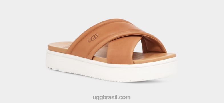 couro bege 4VTTD538 UGG mulheres banda cruzada zayne