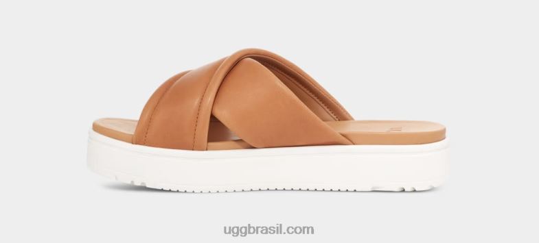 couro bege 4VTTD538 UGG mulheres banda cruzada zayne