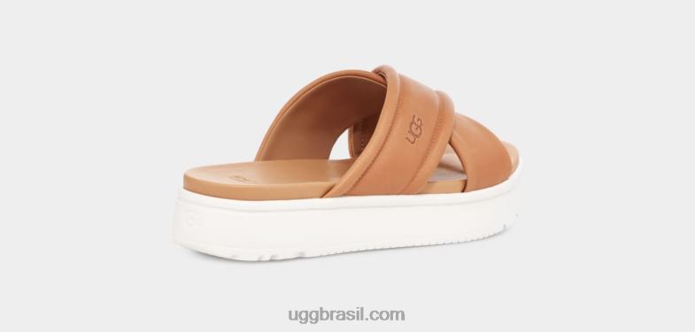couro bege 4VTTD538 UGG mulheres banda cruzada zayne