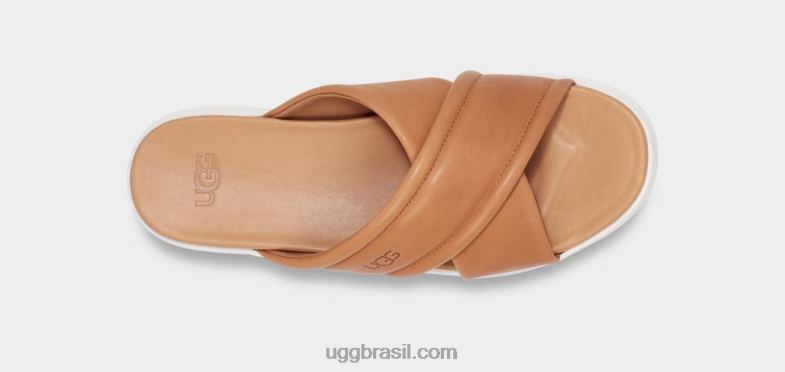 couro bege 4VTTD538 UGG mulheres banda cruzada zayne