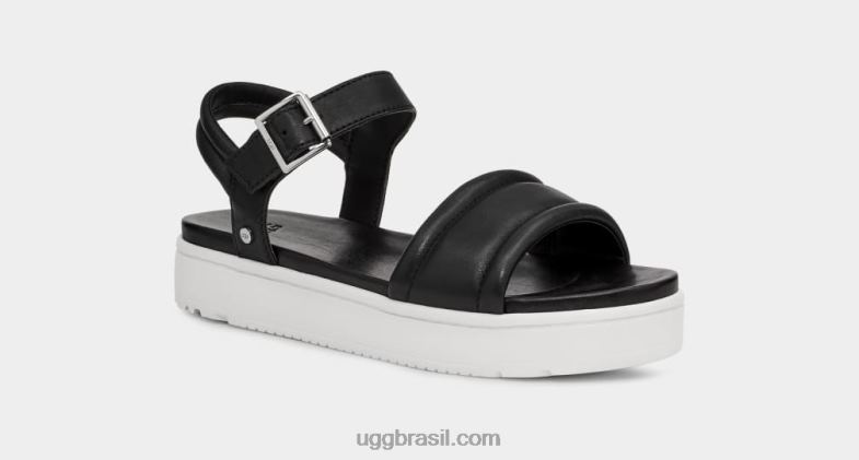 couro preto 4VTTD2130 UGG mulheres tira de tornozelo zayne