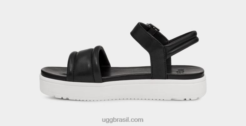 couro preto 4VTTD2130 UGG mulheres tira de tornozelo zayne