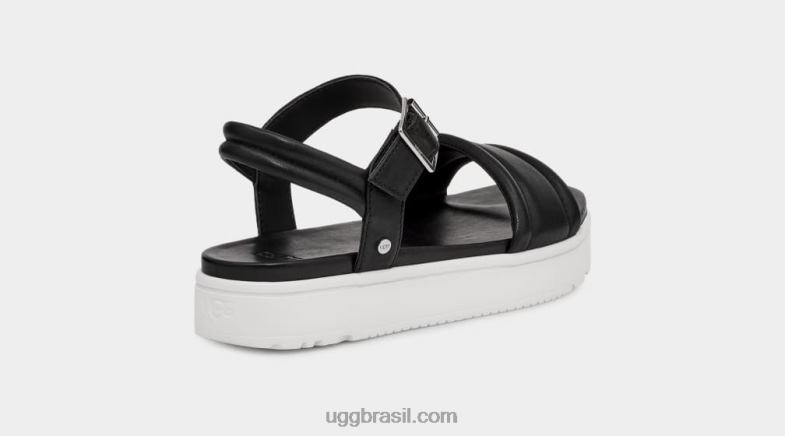 couro preto 4VTTD2130 UGG mulheres tira de tornozelo zayne
