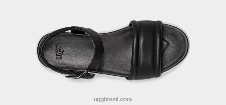 couro preto 4VTTD2130 UGG mulheres tira de tornozelo zayne