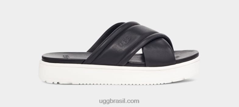 couro preto 4VTTD539 UGG mulheres banda cruzada zayne