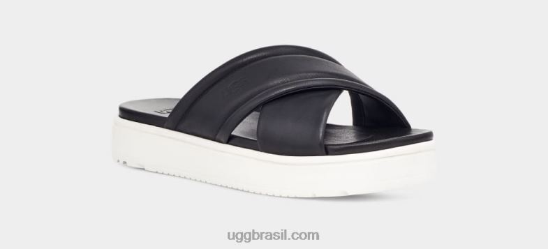 couro preto 4VTTD539 UGG mulheres banda cruzada zayne