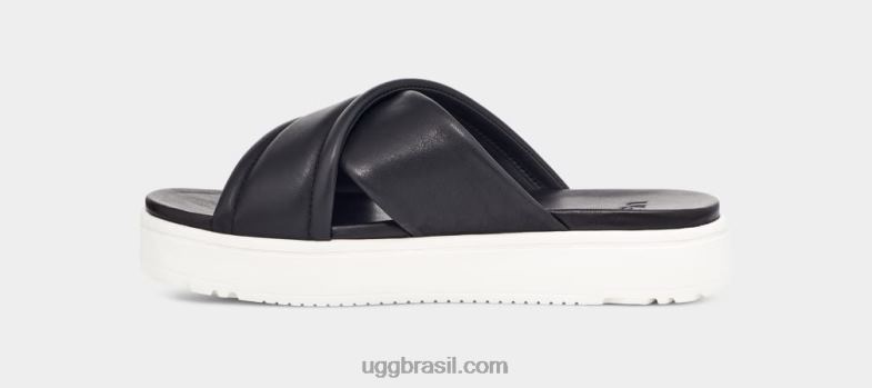 couro preto 4VTTD539 UGG mulheres banda cruzada zayne