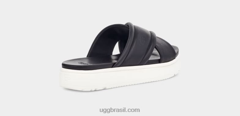 couro preto 4VTTD539 UGG mulheres banda cruzada zayne