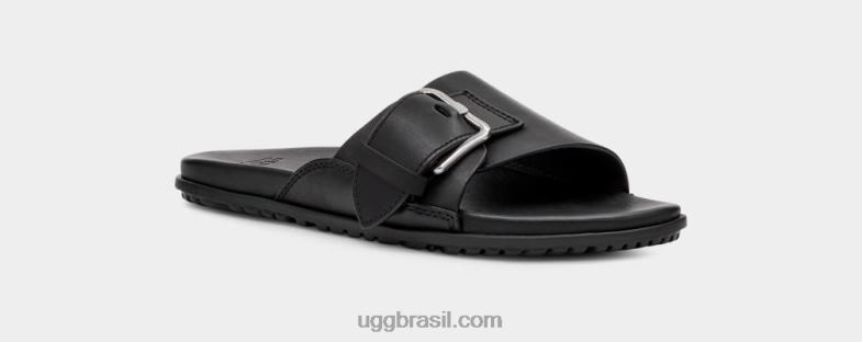 couro preto 4VTTD64 UGG mulheres corrediça de fivela solivan