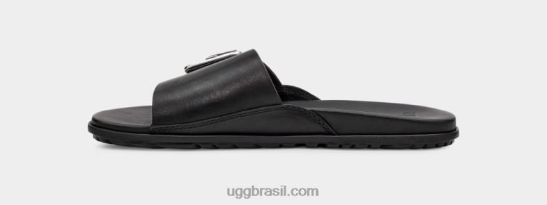 couro preto 4VTTD64 UGG mulheres corrediça de fivela solivan