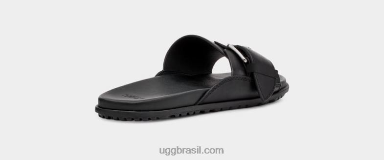 couro preto 4VTTD64 UGG mulheres corrediça de fivela solivan