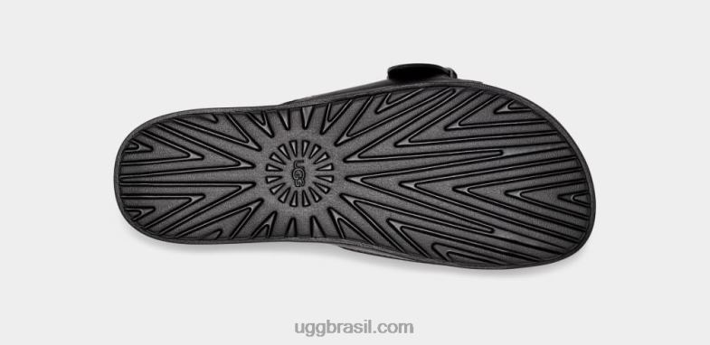 couro preto 4VTTD64 UGG mulheres corrediça de fivela solivan