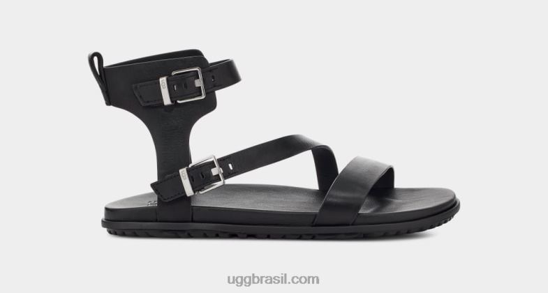 couro preto 4VTTD752 UGG mulheres alça solivan