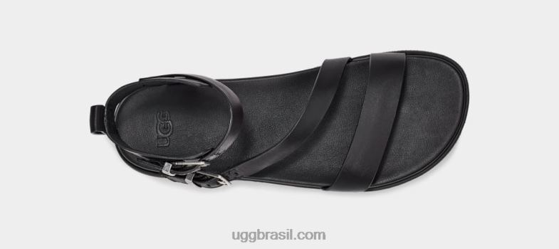 couro preto 4VTTD752 UGG mulheres alça solivan
