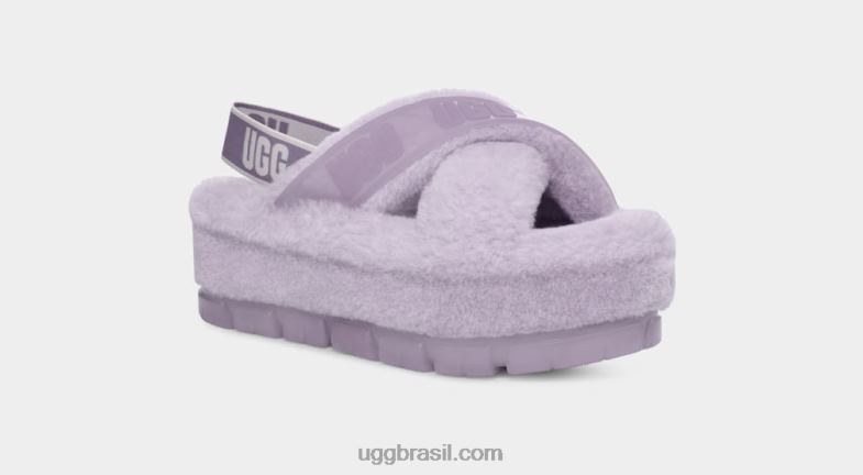 escuridão de junho 4VTTD729 UGG mulheres fuzzita claro