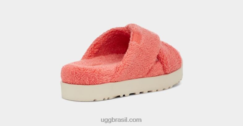 felicidade de pêssego 4VTTD821 UGG mulheres fuzz sugar terry cross slide