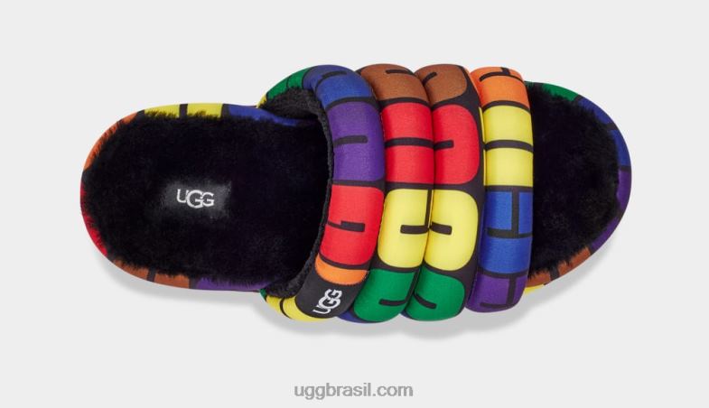logotipo do arco-íris 4VTTD604 UGG mulheres slide de orgulho