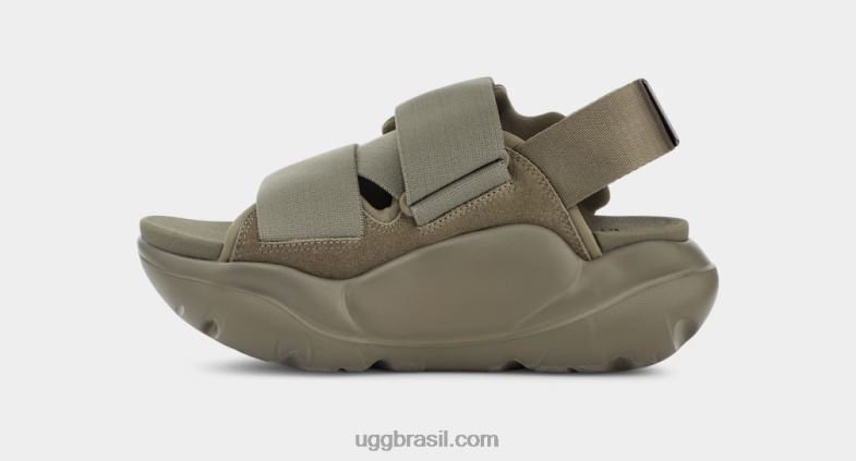 musgo verde 4VTTD2124 UGG mulheres la street sandália camurça