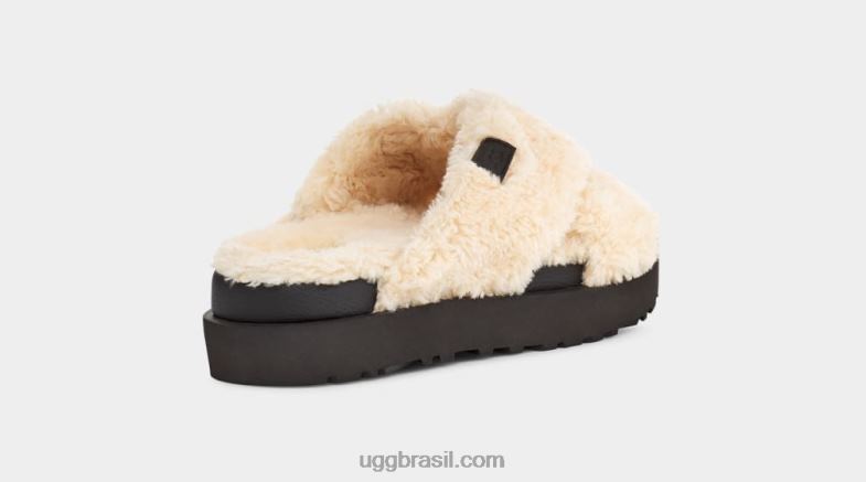 natural/preto 4VTTD477 UGG mulheres corrediça cruzada de açúcar fuzz