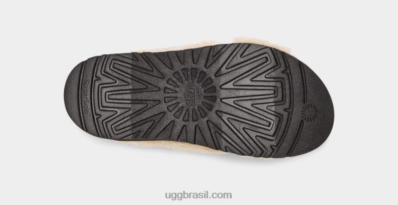 natural/preto 4VTTD477 UGG mulheres corrediça cruzada de açúcar fuzz