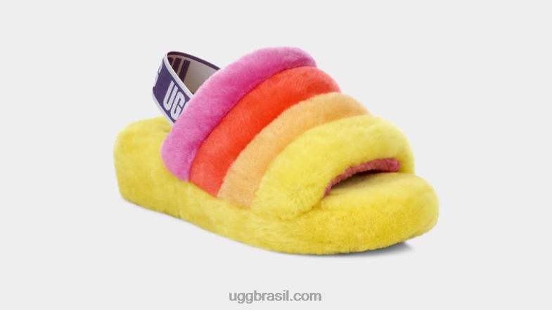 orgulho arco-íris amarelo 4VTTD838 UGG mulheres orgulho fluff sim deslize