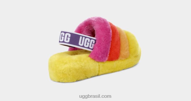 orgulho arco-íris amarelo 4VTTD838 UGG mulheres orgulho fluff sim deslize