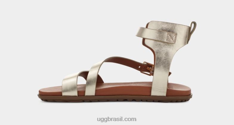 ouro pálido metálico 4VTTD63 UGG mulheres alça solivan