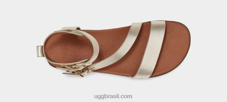 ouro pálido metálico 4VTTD63 UGG mulheres alça solivan