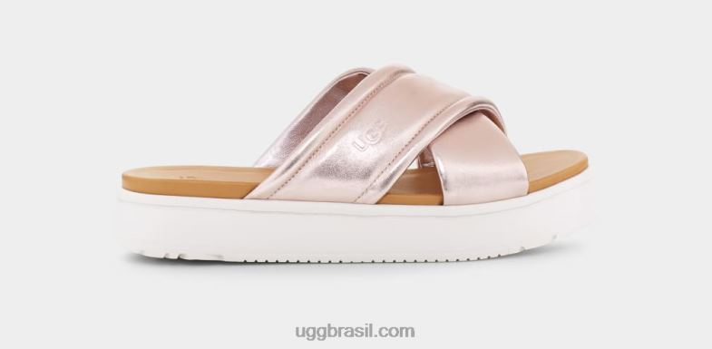 ouro rosa metálico 4VTTD44 UGG mulheres banda cruzada zayne metálica
