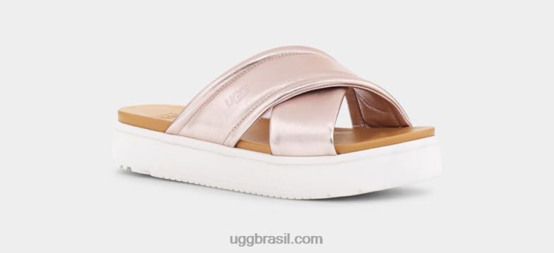 ouro rosa metálico 4VTTD44 UGG mulheres banda cruzada zayne metálica