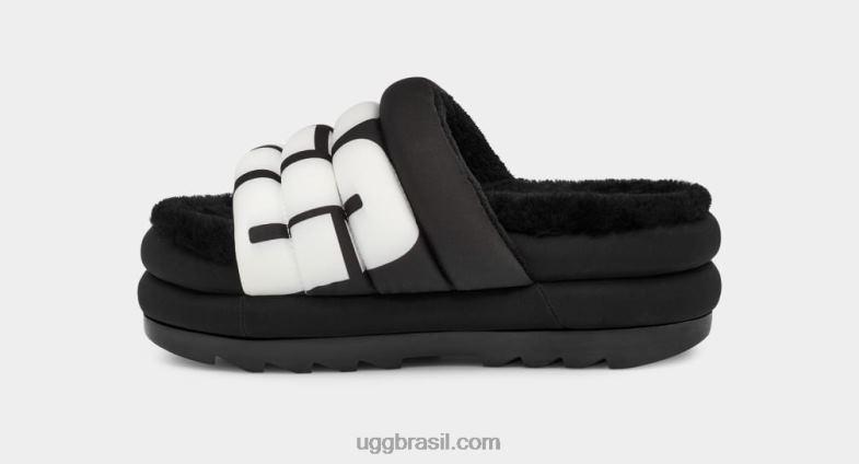 preto 4VTTD706 UGG mulheres logotipo maxi slide