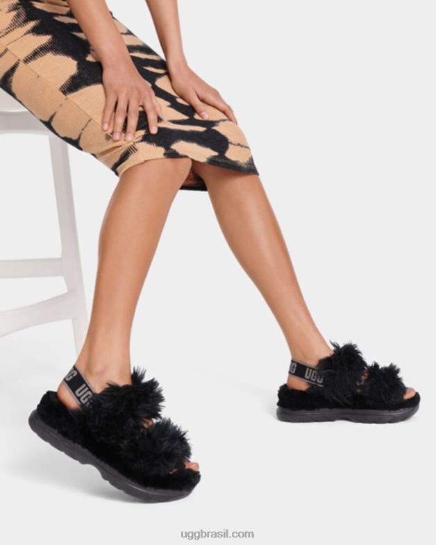 preto 4VTTD740 UGG mulheres sandália fofa de açúcar