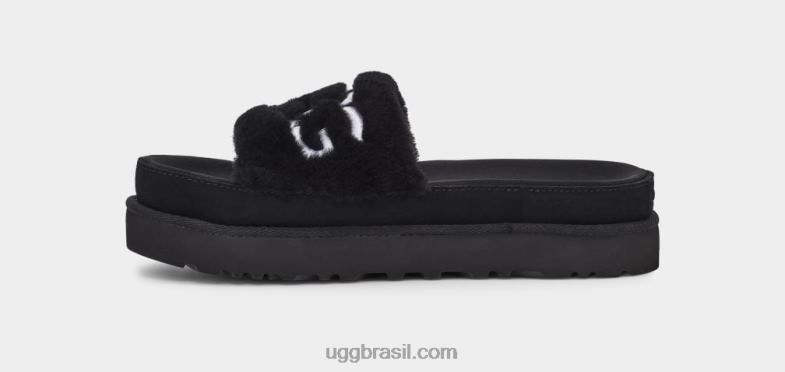 preto 4VTTD829 UGG mulheres slide de pele latina