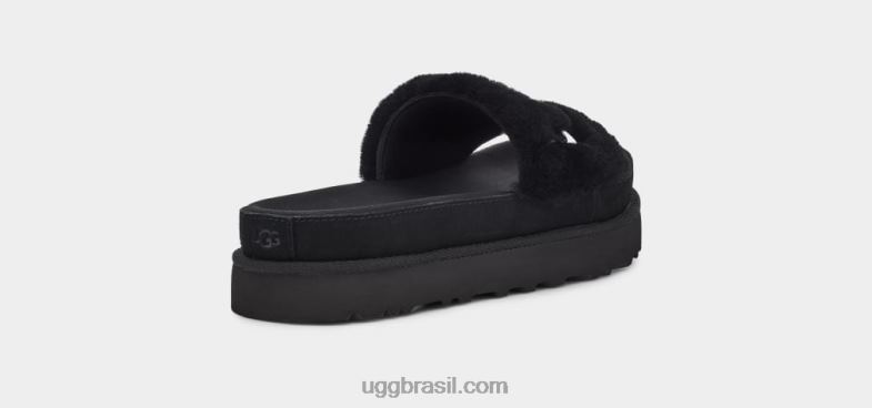 preto 4VTTD829 UGG mulheres slide de pele latina