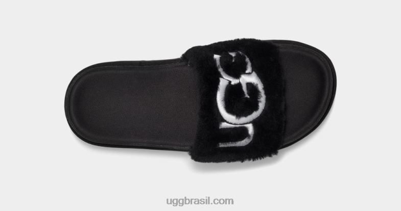 preto 4VTTD829 UGG mulheres slide de pele latina
