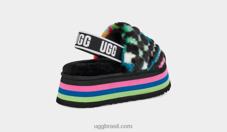 preto multi 4VTTD58 UGG mulheres slide de cheques de discoteca