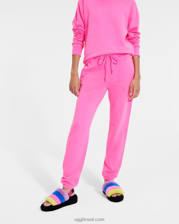 preto/rosa caramelo multi 4VTTD846 UGG mulheres fluff sim listras deslizantes