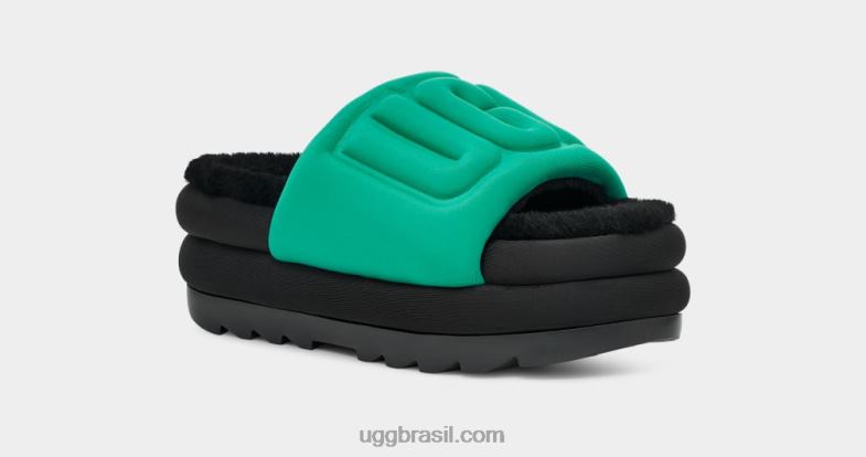 verde esmeralda/preto 4VTTD758 UGG mulheres maxi slide gráfico