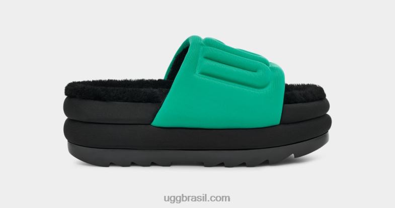 verde esmeralda/preto 4VTTD758 UGG mulheres maxi slide gráfico