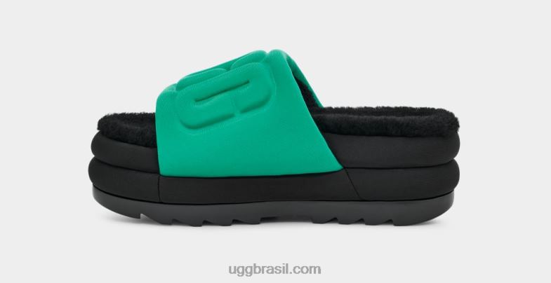 verde esmeralda/preto 4VTTD758 UGG mulheres maxi slide gráfico