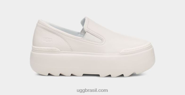 Branco brilhante 4VTTD10 UGG mulheres mega deslizamento marin