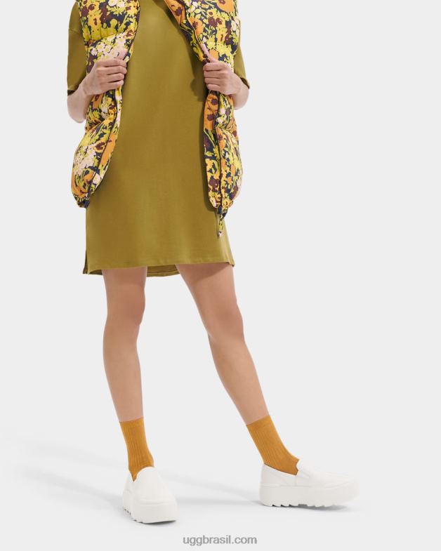 Branco brilhante 4VTTD10 UGG mulheres mega deslizamento marin