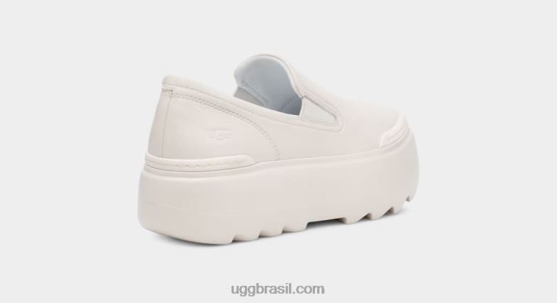 Branco brilhante 4VTTD10 UGG mulheres mega deslizamento marin