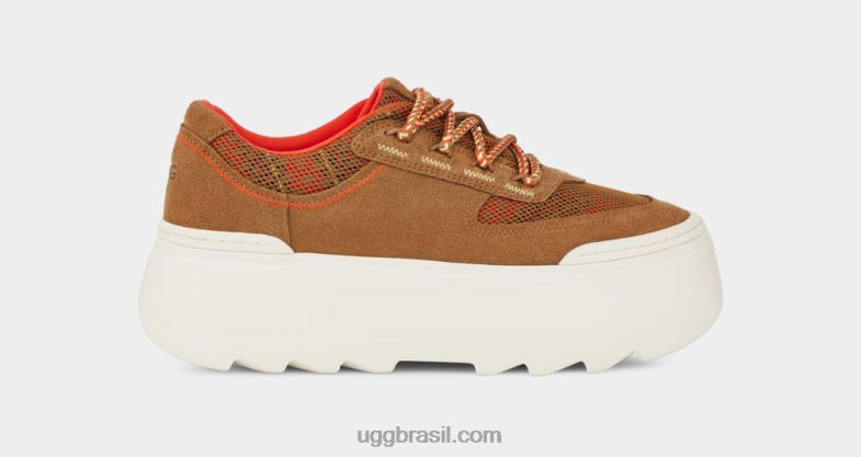 castanha 4VTTD529 UGG mulheres trança de renda mega marin