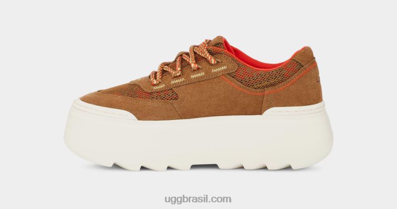 castanha 4VTTD529 UGG mulheres trança de renda mega marin