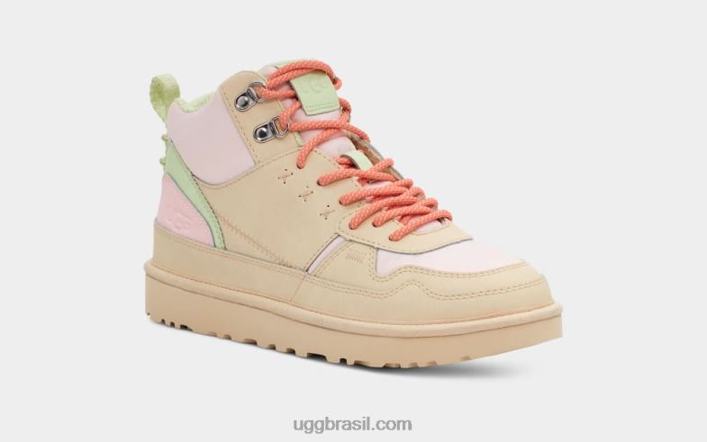 rosa pastel 4VTTD677 UGG mulheres couro highland hi Heritage