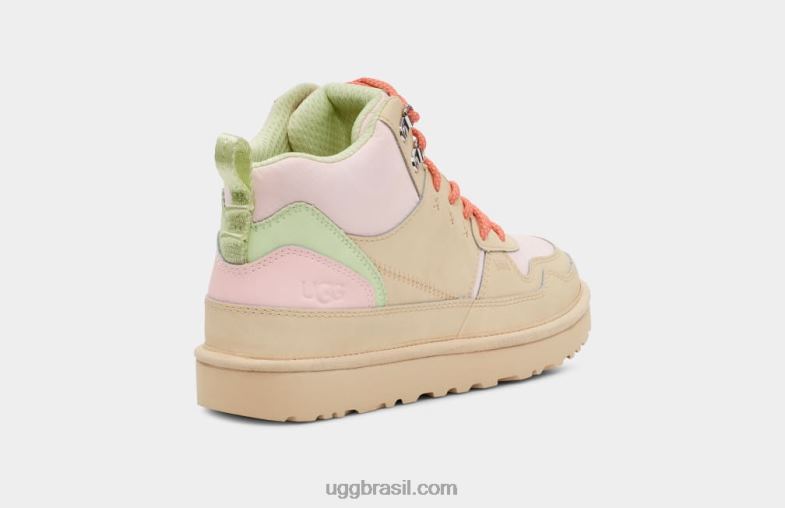 rosa pastel 4VTTD677 UGG mulheres couro highland hi Heritage