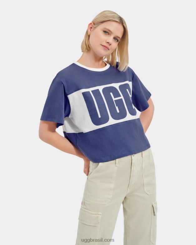 Moonstone 4VTTD2165 UGG mulheres t-shirt com logótipo colorblocked jordene