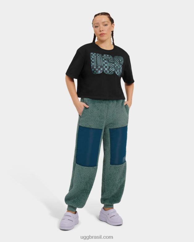 alcatrão 4VTTD1083 UGG mulheres camiseta com logo cropped thahlia